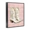 Stupell Industries Cowgirl Boots in White Framed Giclee Wall Art Design by Lettered and Lined